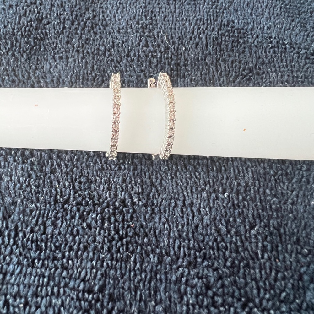 Hoop Earrings 1/10 ct tw Sterling Silver